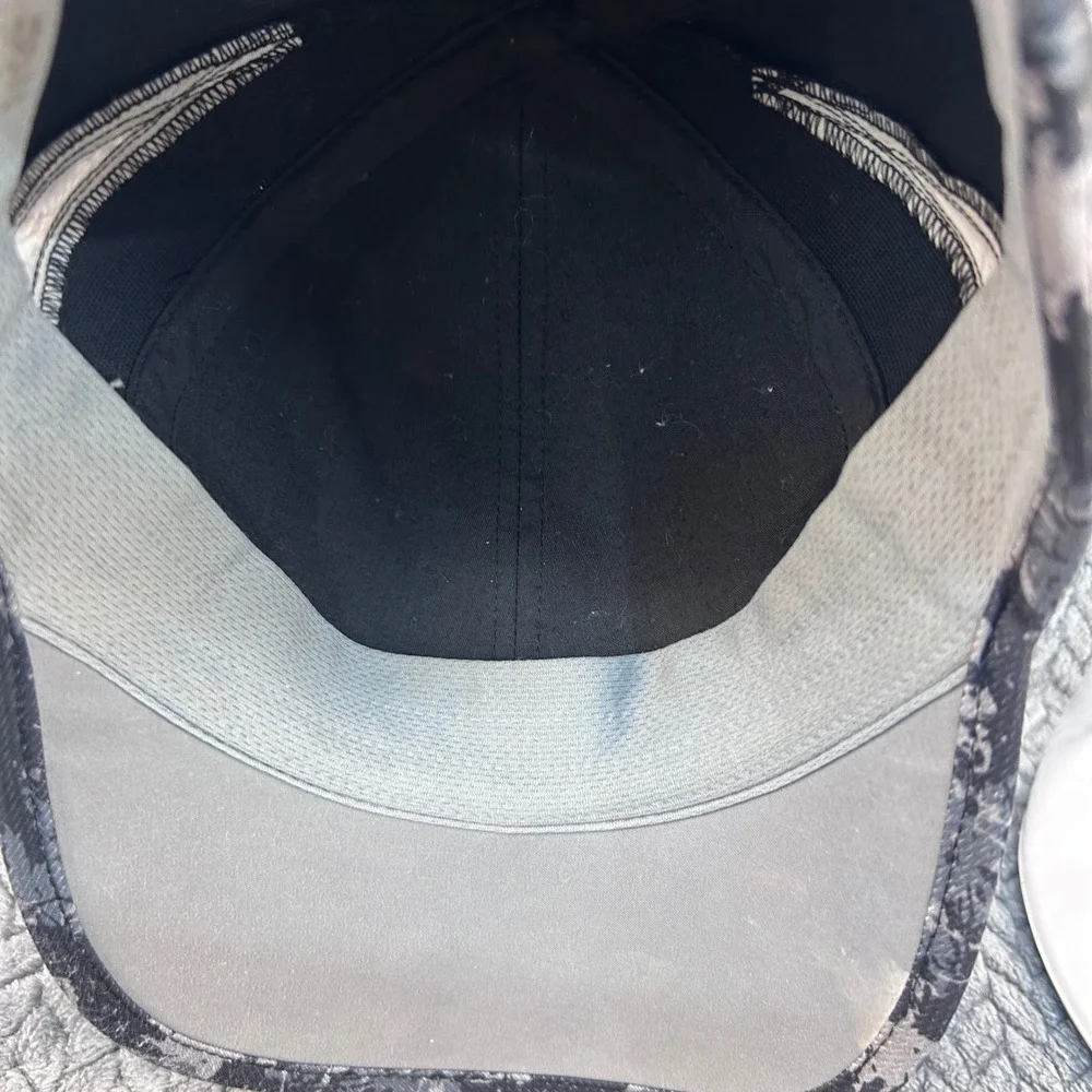 Adidas Logo Unisex Black Adizero Running Hat Adjustable Camo Trim OSFM